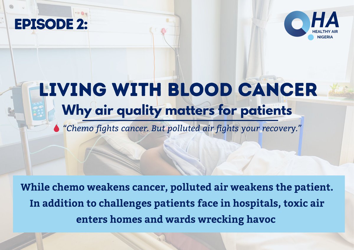 HealthyAirNG1's tweet image. 🩸 Cancer care isn’t just chemo—it’s clean air, safe spaces, and hope.
Polluted air worsens fatigue, slows healing &amp;amp; sends patients back to hospital.
Every breath must heal, not harm.

🔴 #ThisIsBloodCancer #EveryBreathCounts #CleanAirMatters #Trending 

Thread⬇️