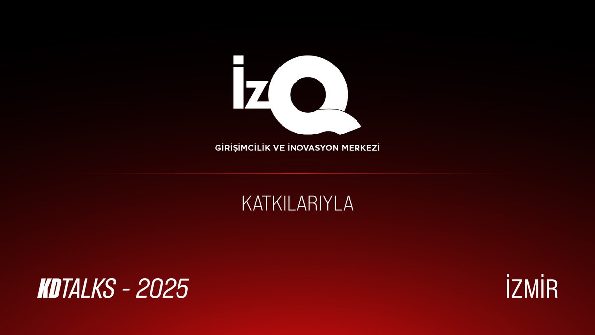 Girişimcilere, mentorluk, eğitim, etkinlik, fon ve networking gibi konularda imkanlar oluşturan İzmir'in girişimcilik ve inovasyon merkezi <a href="/izqizmir/">izqizmir</a>, KD Talks'ın mekan sponsoru oldu! 🔥

Biletler çok yakında satışta olacak. Detaylar için takipte kalın. 🎟️

#kolaydeğil #kdtalks