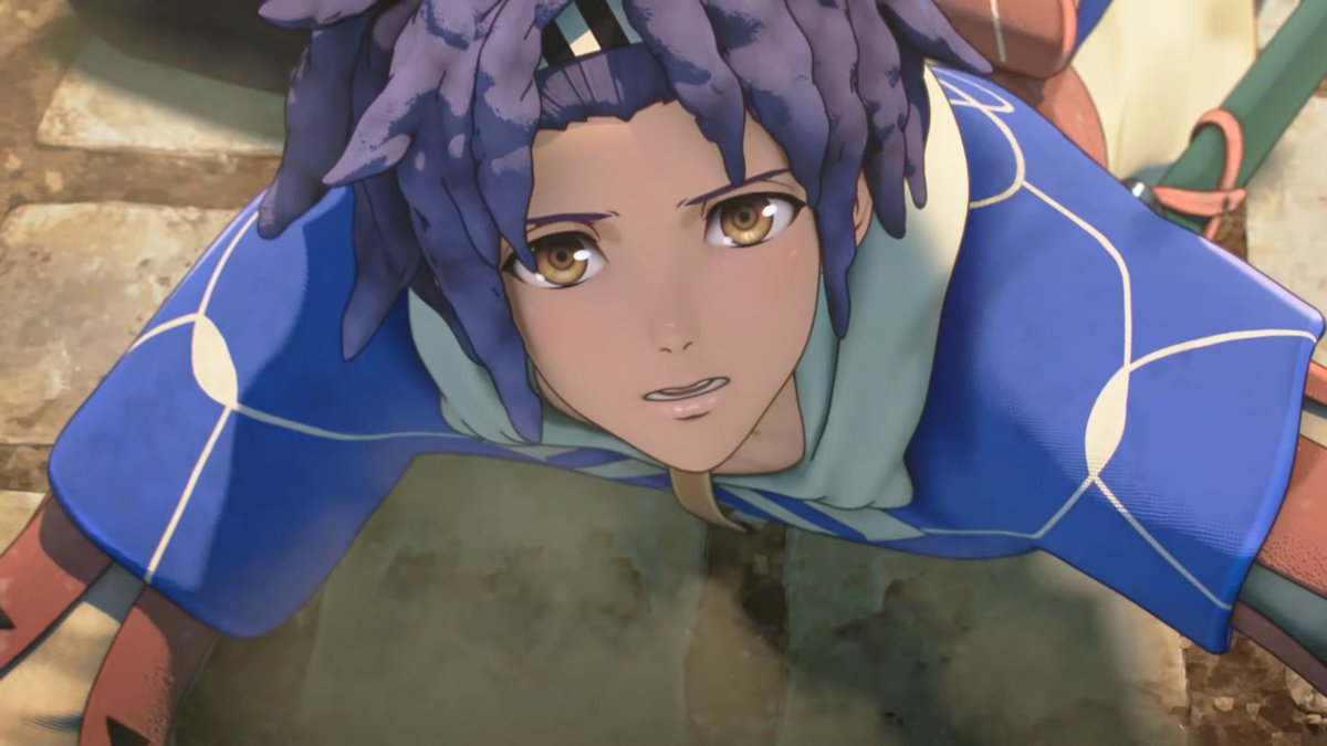 Kakuchopurei's tweet photo. Your Fire Emblem: Fortune's Weave main(?) characters: 
-Cai (Ornius rider)
-Theodora (warrior queen)
-Dietrich (edgelord knight)
-Leda (hunter musician)

#nintendo #jrpg #fireemblem https://t.co/aZpvdAkfZj