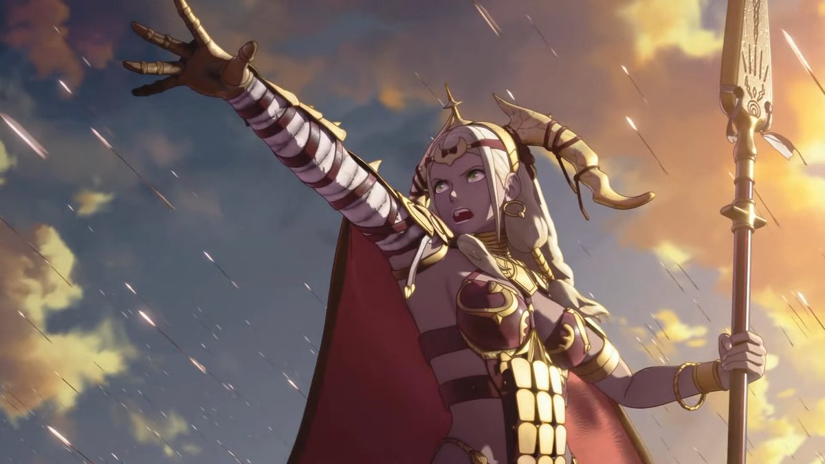 Kakuchopurei's tweet photo. Your Fire Emblem: Fortune's Weave main(?) characters: 
-Cai (Ornius rider)
-Theodora (warrior queen)
-Dietrich (edgelord knight)
-Leda (hunter musician)

#nintendo #jrpg #fireemblem https://t.co/aZpvdAkfZj
