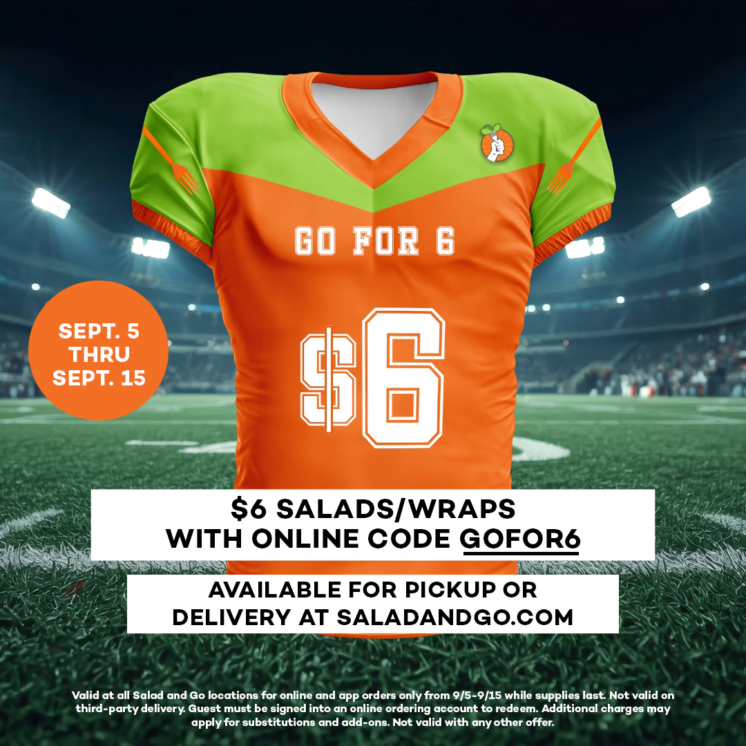 saladandgo's tweet photo. Apparently some people are still paying full price for salads and wraps...

Get them for just $6 with online code: GOFOR6

ENDS SEPTEMBER 15! https://t.co/xoCMuGCQ8A