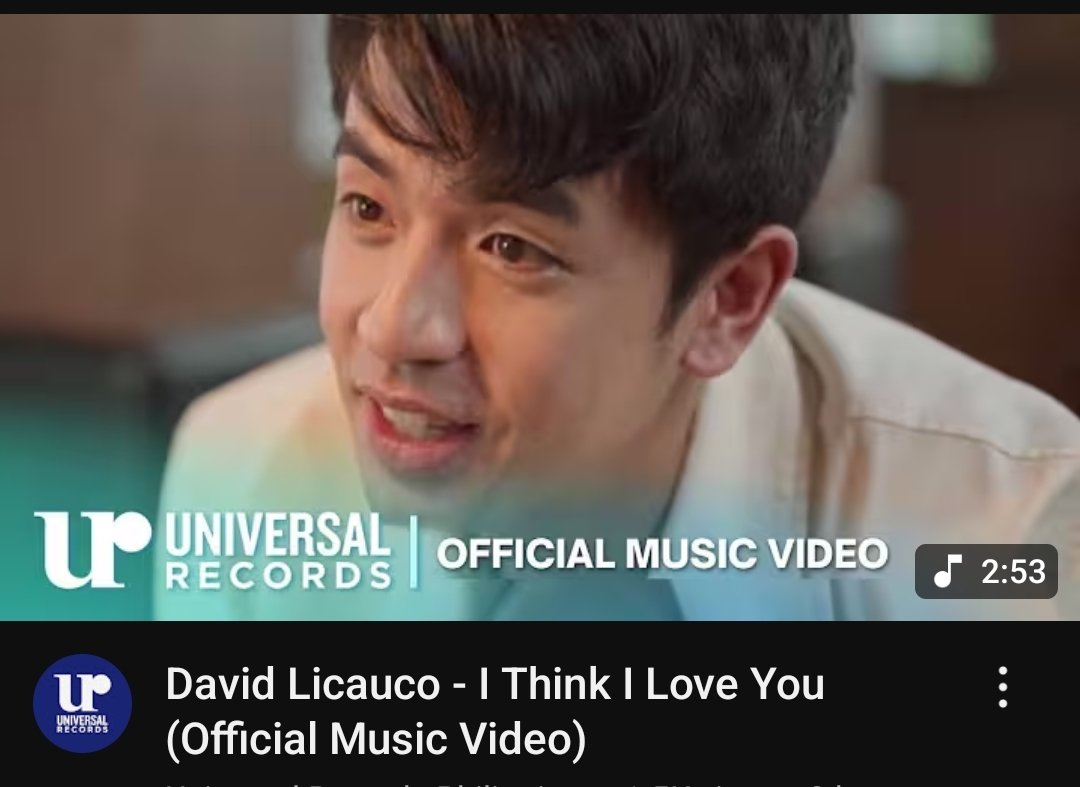 'I Think I Love You' official music video is out now!

🔗 youtu.be/HX3UExNE5aY?si…

#DavidLicauco #IThinkILoveYou
#BarDa 
<a href="/davidlicauco/">David Licauco</a> <a href="/universalrec_ph/">Universal Records Philippines</a>