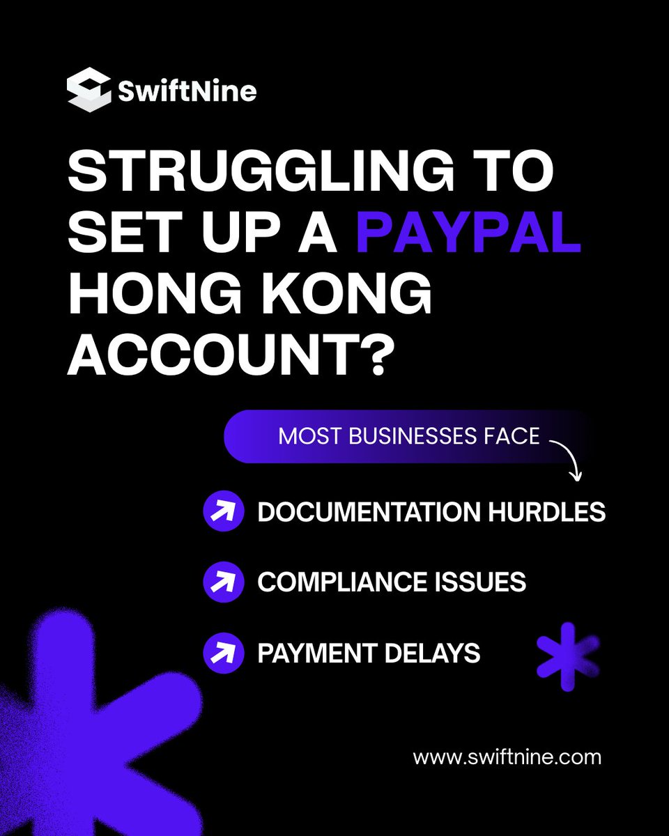 SwiftNineLLC's tweet photo. 🌍 Ready to expand globally?
Setting up a PayPal account in Hong Kong can be tricky, but with SwiftNine, it doesn’t have to be. 

🚀 Let us handle the setup so you can focus on what matters—growing your business.

🔑 Ready to unlock PayPal access globally? Drop us a message! 💬

#PayPal #HongKong #GlobalPayments #BusinessGrowth #SwiftNine #Ecommerce #PaymentSolutions #BusinessSuccess #PayPalSetup #EntrepreneurLife #TechSolutions