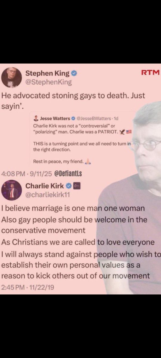 ANTI-RINO (@anna1555269) on Twitter photo <a href="/StephenKing/">Stephen King</a> <a href="/TPUSA/">Turning Point USA</a> and Kirk family, please sue this POS <a href="/StephenKing/">Stephen King</a> for defamation. <a href="/StephenKing/">Stephen King</a> <a href="/TPUSA/">Turning Point USA</a> and Kirk family, please sue this POS <a href="/StephenKing/">Stephen King</a> for defamation.