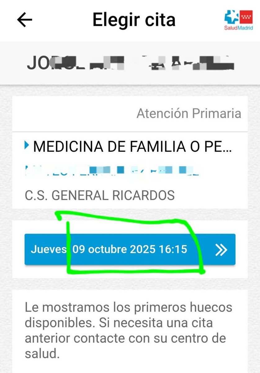 ⚠️ En el centro de salud de General Ricardos hoy dan cita para dentro de un mes.

Seguimos denunciando las vulneraciones a nuestro derecho a la salud.