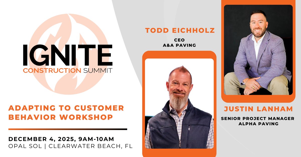 Todd Eichholz and Justin Lanham lead Adapting to Customer Behavior at #IGNITE2025. Learn strategies to keep customers satisfied and loyal.

Dec 4 | 9-10 AM | Opal Sol Clearwater Beach, FL

events.american-tradeshow.com/ignite25