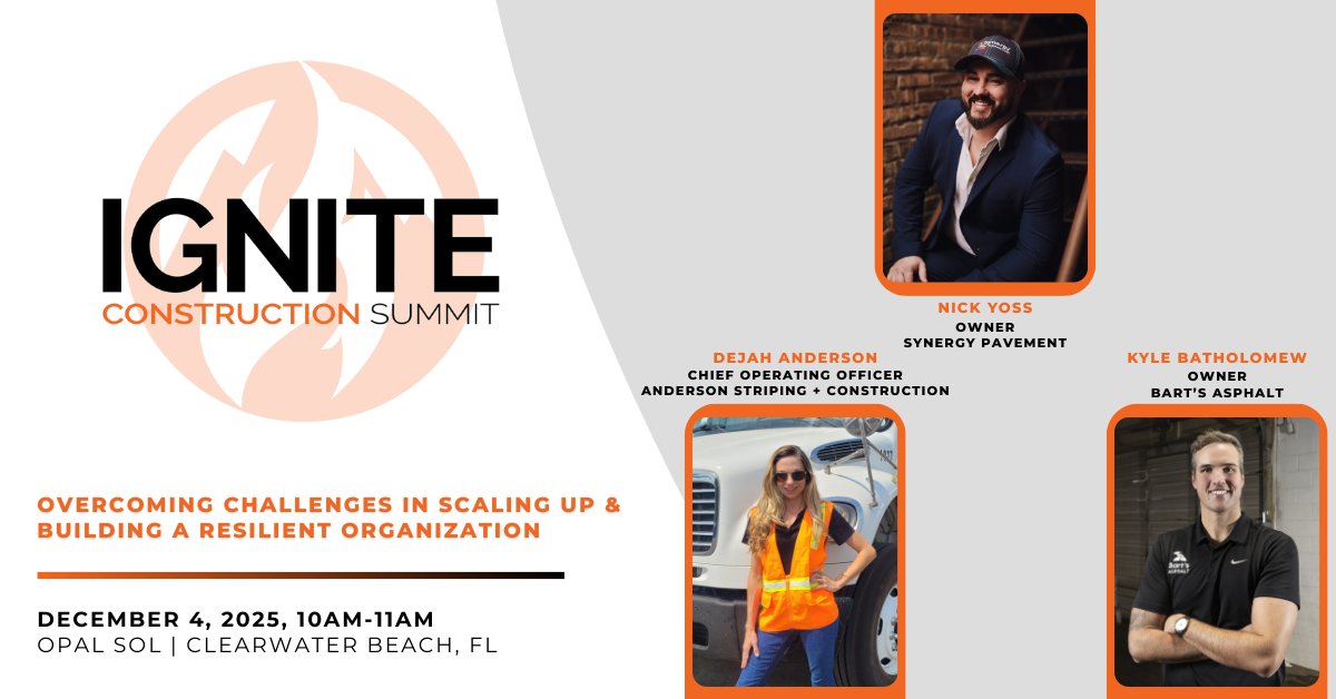 Scaling up isn’t easy. Hear how Nick Yoss, Dejah Anderson and Kyle Batholomew tackle growth challenges and build resilience at #IGNITE2025.

📅 Dec 4 | 10-11 AM | Opal Sol Clearwater Beach, FL

CLICK HERE TO REGISTER &gt;&gt; events.american-tradeshow.com/ignite25