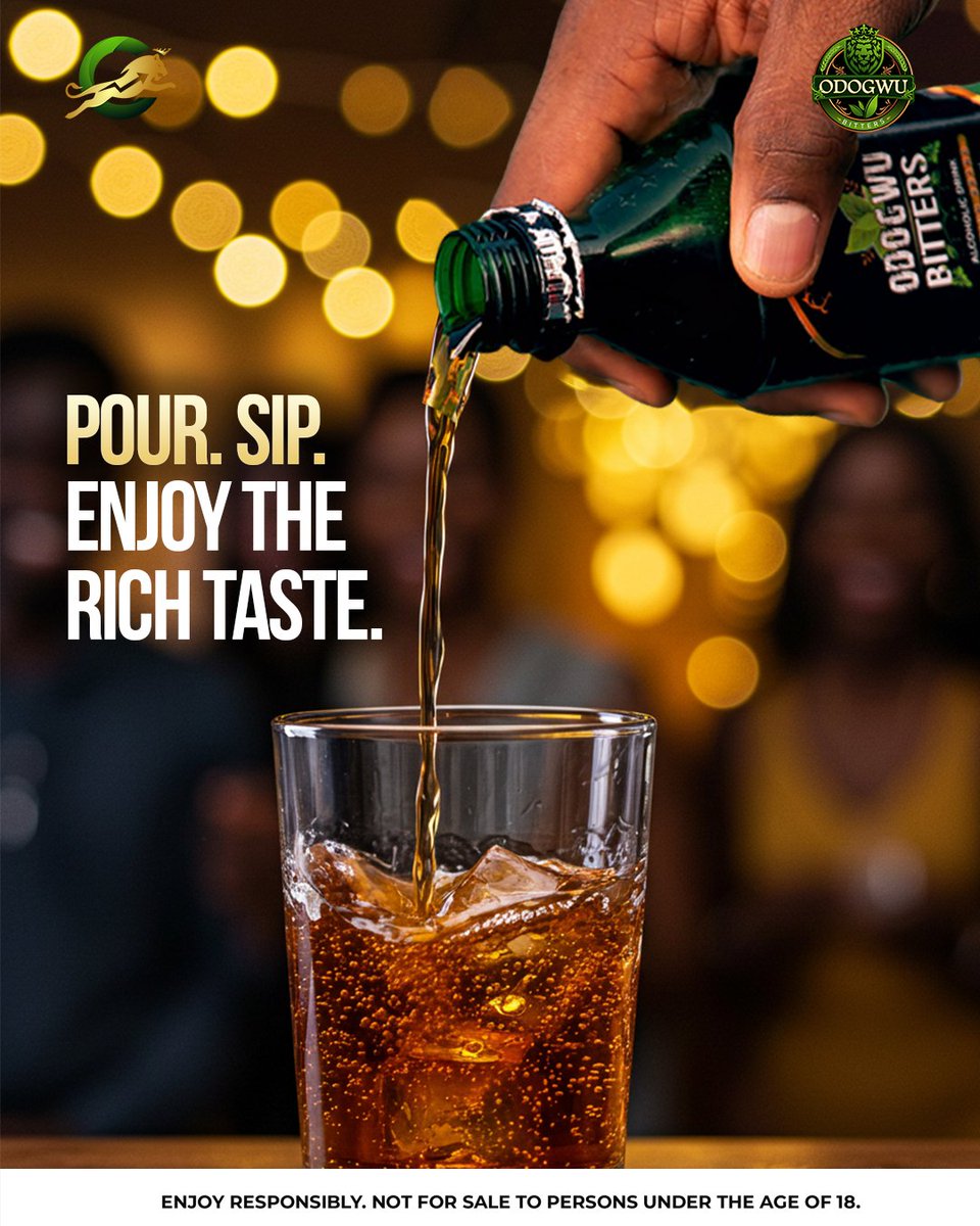 _odogwubitters's tweet photo. Every pour speaks of pride, heritage and enjoyment done right.
Let Odogwu Bitters set the tone for the weekend.
#Bitters #OdogwuBitters #Heritage #Culture https://t.co/bpXDDsZbLy