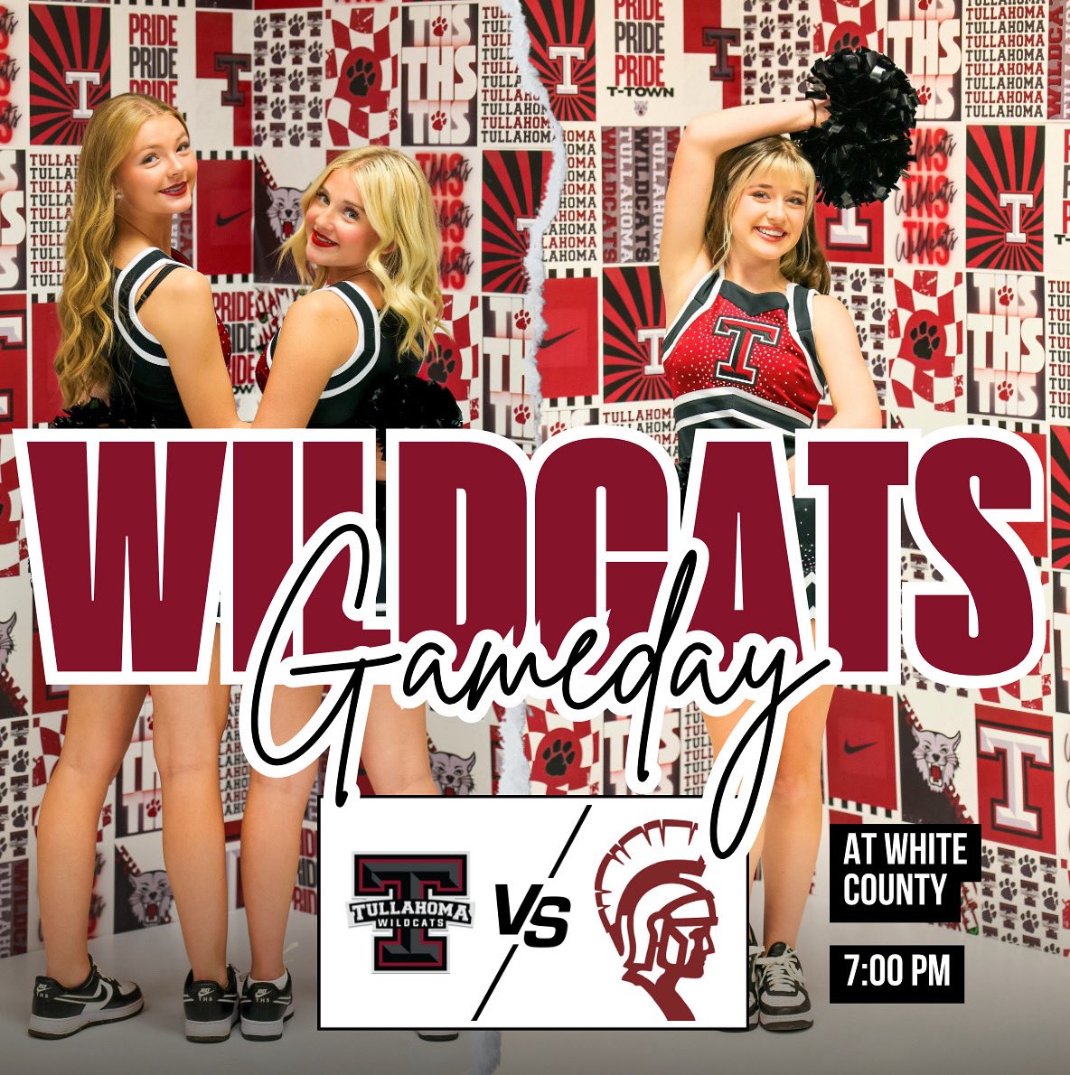 Let’s get it Wildcats!! Come support @ttown_fb !🏈🐾🏴‍☠️ 

#beatwhitecounty #tullahomaornothing #fnl #wearettown #tullahomafootball #glittercats #wildcatdance #danceteam