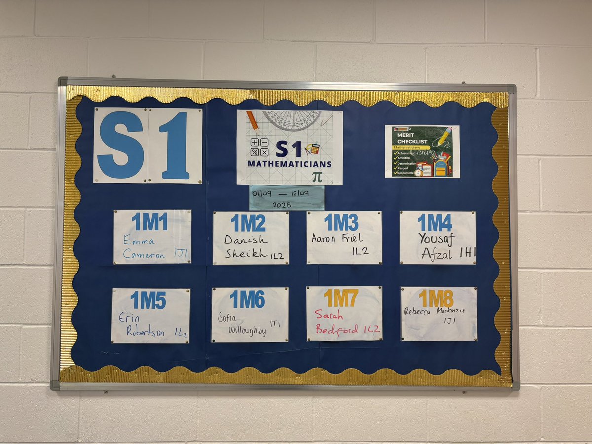 🌟S1 Mathematicians🌟 of 01/09/25 - 12/09/25
✖️➗➕➖🟰
#WeAreCalderglen
 <a href="/CglenHighSchool/">Calderglen High 🏳️‍🌈</a>