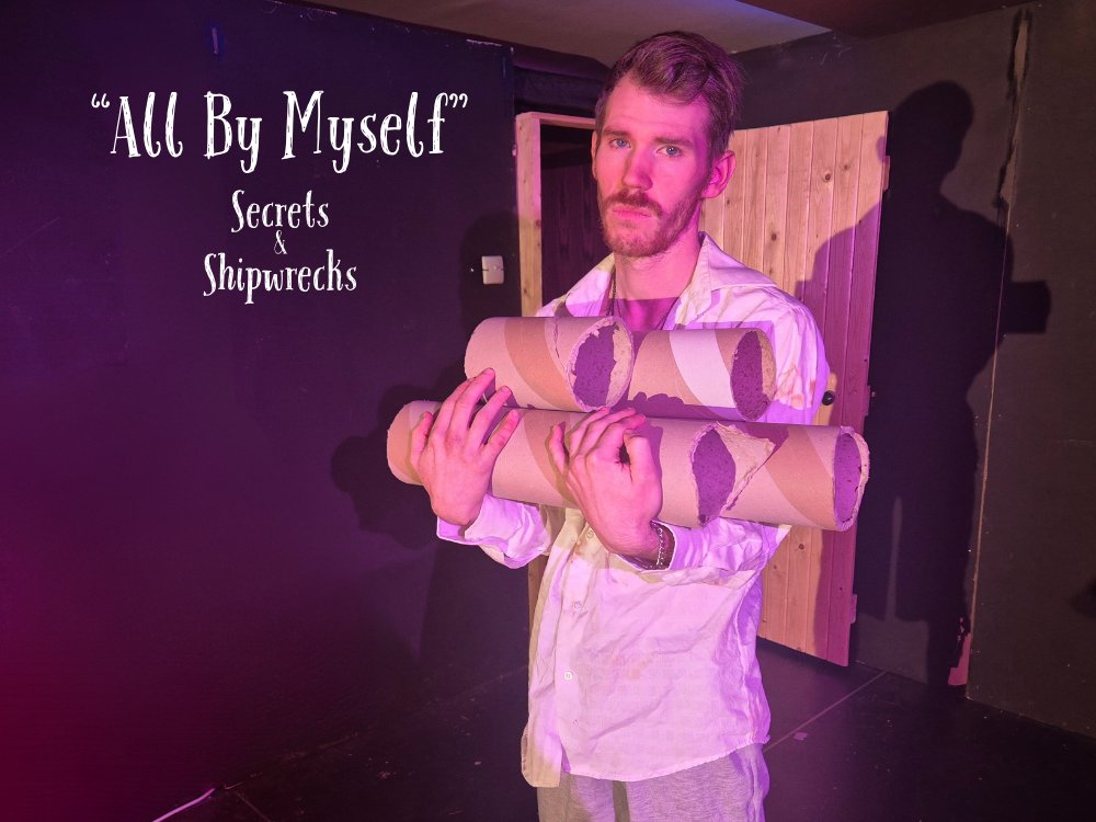 4 DAYS TIL OPENING NIGHT! Larry has spent years alone on this island, wishing for someone, anyone, to come keep him company. He's about to realise that you've got to be careful what you wish for... 🏝 
"Secrets &amp; Shipwrecks" starts this Monday the 15th September!