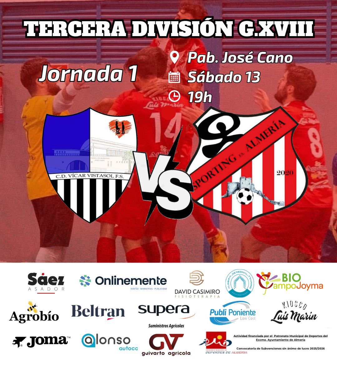 sportingfsalme1's tweet photo. Comenzamos la competición de 3ª división, este sábado en Vicar a las 19:00.

#VamosSporting🔴⚪️ https://t.co/r7Zg2zQFeW