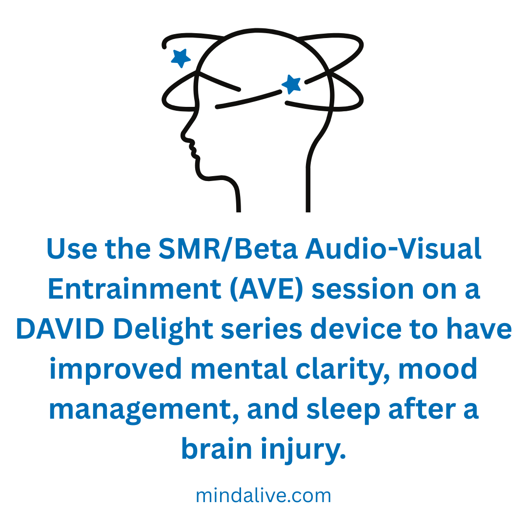 MindAliveInc's tweet image. Using the #AudioVisualEntrainment (AVE) #SMRBetaSession on a DAVID Delight series device can “jump-start” the brain from #concussion symptoms in as little as 15 minutes . 

Read: mindalive.com/collections/co…

#MindAlive #Concussion #TBI #BrainInjury #MentalClarity #Mood #SleepBetter