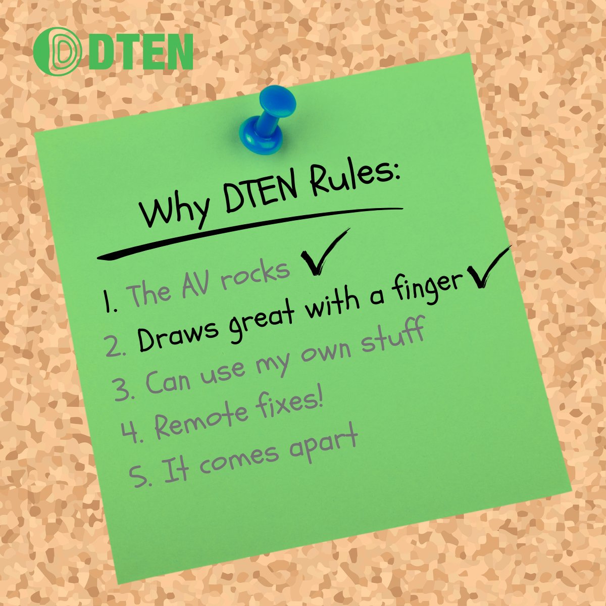 Most digital whiteboards or touchscreens today hover around 100 milliseconds—far too slow.  

DTEN's capacitive touch ONboard comes in just under 30 milliseconds: the writing feels smooth, fluid, and natural.

ONboard keeps up with your finger or stylus—every line, every time.