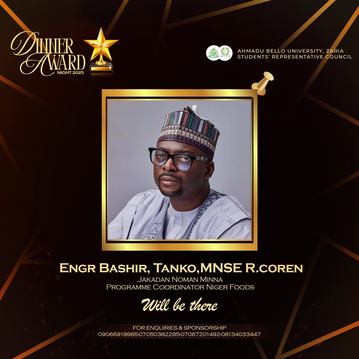 Students' Representative Council, ABU, Zaria (@abusrc24) on Twitter photo ๐ฝ๏ธ๐ท๐๐ก๐ ๐๐ญ๐๐ ๐ ๐ข๐ฌ ๐๐๐ญ, ๐ญ๐ก๐ ๐๐ฎ๐๐ฌ๐ญ๐ฌ ๐๐ซ๐ ๐๐๐๐๐ฒ๐๏ธโจ
Tomorrow, the ๐๐๐๐ ๐๐๐๐๐๐ ๐๐ข๐ง๐ง๐๐ซ & ๐๐ฐ๐๐ซ๐ ๐๐ข๐ ๐ก๐ญ will welcome a lineup of high-profile dignitaries.
An evening of class, recognition, and unforgettable memories awaits โจ ๐ฝ๏ธ๐ท๐๐ก๐ ๐๐ญ๐๐ ๐ ๐ข๐ฌ ๐๐๐ญ, ๐ญ๐ก๐ ๐๐ฎ๐๐ฌ๐ญ๐ฌ ๐๐ซ๐ ๐๐๐๐๐ฒ๐๏ธโจ
Tomorrow, the ๐๐๐๐ ๐๐๐๐๐๐ ๐๐ข๐ง๐ง๐๐ซ & ๐๐ฐ๐๐ซ๐ ๐๐ข๐ ๐ก๐ญ will welcome a lineup of high-profile dignitaries.
An evening of class, recognition, and unforgettable memories awaits โจ