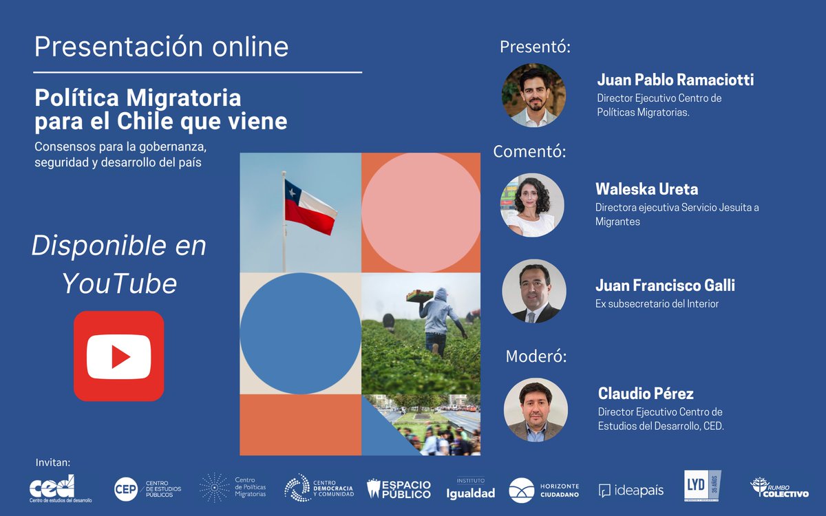 ced_cl's tweet photo. 📌¿Te perdiste la presentación online del documento “Propuestas de Política Migratoria para el Chile que viene: consensos para la gobernanza, seguridad y desarrollo del país”? ¡No te preocupes! Ya esta disponible en nuestro canal de YouTube.

💻https://t.co/UkHzgllM6W https://t.co/V2x8TIbCDN
