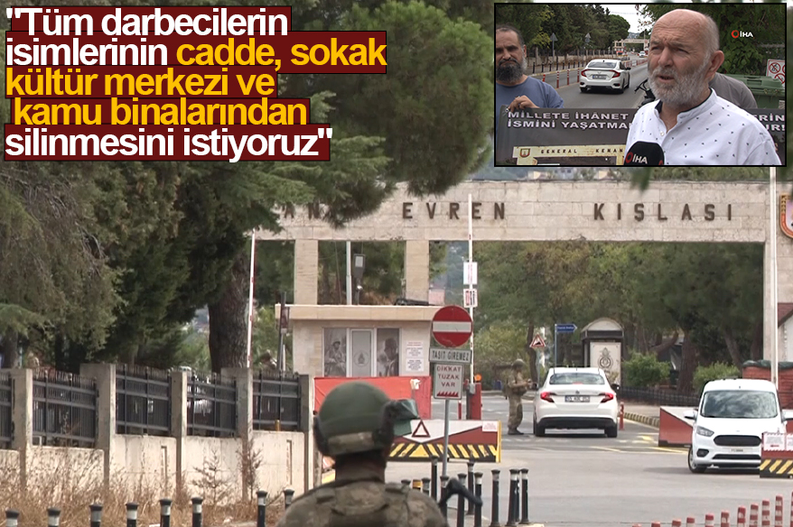 Adalet Platformu Başkanı Çevik: "Kenan Evren Kışlası'ndan darbeci ismi kaldırılsın. Tüm darbecilerin isimlerinin cadde, sokak, kültür merkezi ve kamu binalarından silinmesini istiyoruz"

iha.com.tr/istanbul-haber…