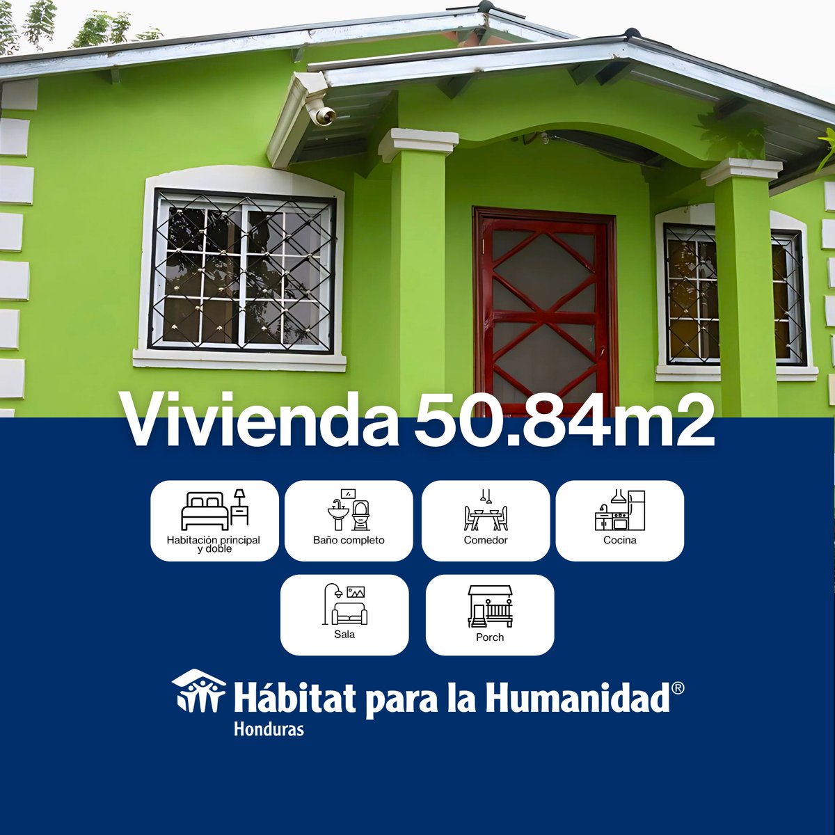 🏡 Descubre nuestro modelo de vivienda de 50.84 m², pensado para ofrecer seguridad y bienestar a las familias.

Para más información puedes escribirnos o llamarnos a través de WhatsApp:
+504 31516025
+504 31715393
+504 31720457

#SomosHábitat #ConstruyendoFuturo
