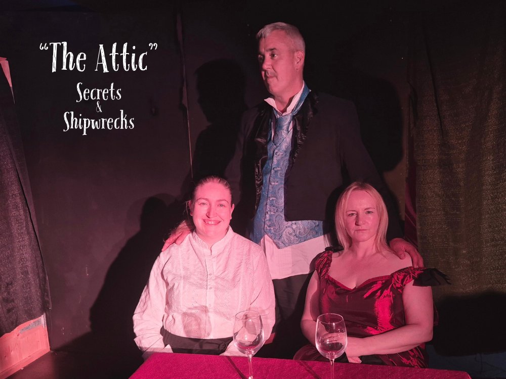 As the bells ring nineteen hundred in... Was Missus the one who wrote the mysterious letter? Is everything okay between her and Mister? Why has cousin Helen REALLY come to visit? See "The Attic" in our production "Secrets &amp; Shipwrecks", starting on Monday 15th September ✉️🖋