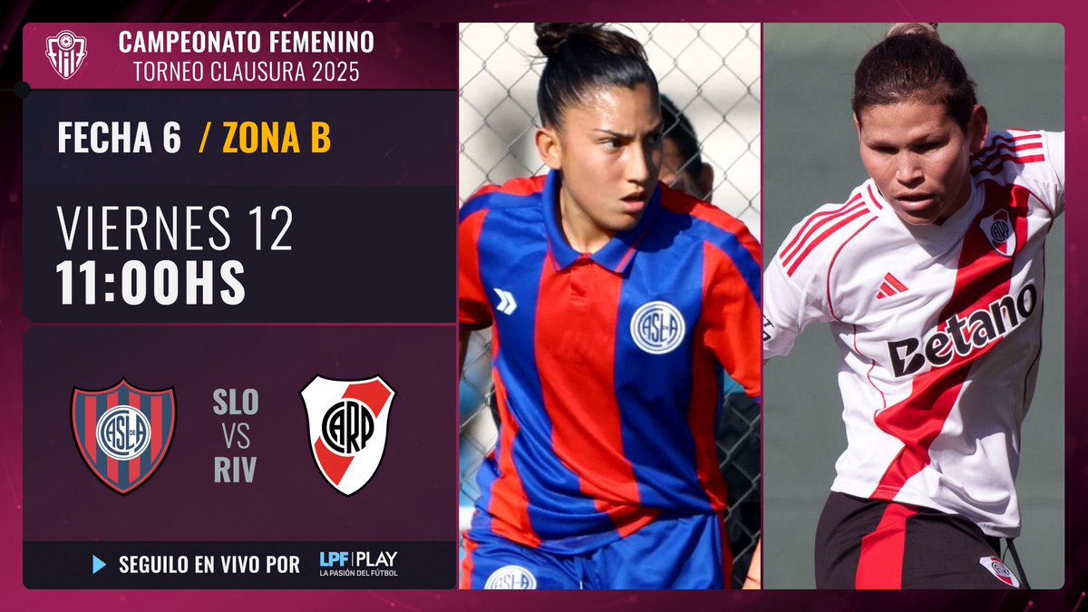 LPFPlay's tweet image. En marcha la #Fecha6 del #TorneoFemenino Clausura 2025 🏆por @LPFPlay 

▶️ @LPFPlay 
💻lpfplay.com - La Pasión del Fútbol
👉🏼 lpfplay.com/event/68c406d5…