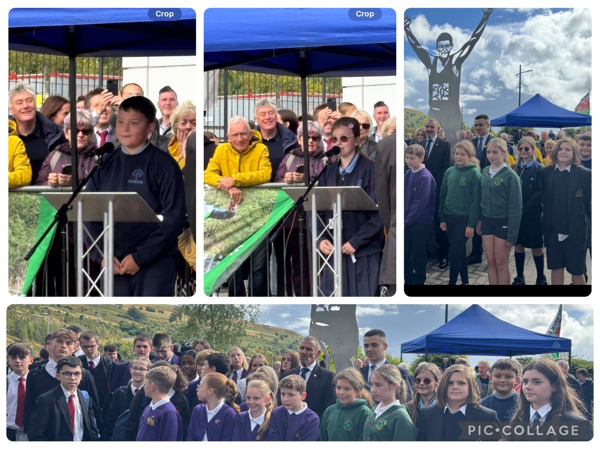 Head Ambassador’s had a fantastic afternoon at the unveiling of Steve Jones’ statue. They spoke well and made Glyncoed proud and witnessed a great historical  moment  taking place in Blaenau Gwent. Well done 👏 <a href="/GlyncoedP/">Glyncoed Primary School - Grow Persevere Succeed</a> <a href="/JoanneWeightman/">Mrs W</a> 
#stevejonesstatue