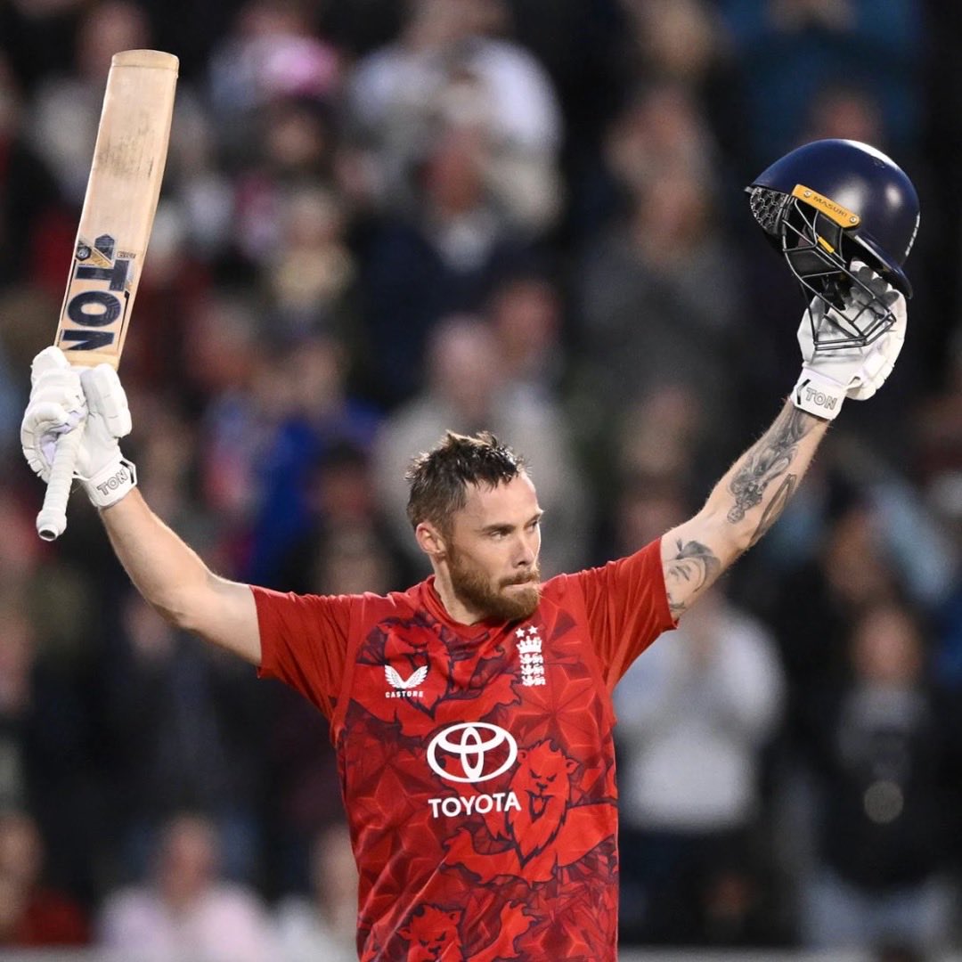 piersmorgan's tweet photo. Phil Salt just hit 141* off just 60 balls incl 15 fours &amp; 8 sixes… the highest score by an England batsman in T20I history. Astounding! Take a bow ⁦@PhilSalt1⁩ 👏 https://t.co/r6wrKTrsCi