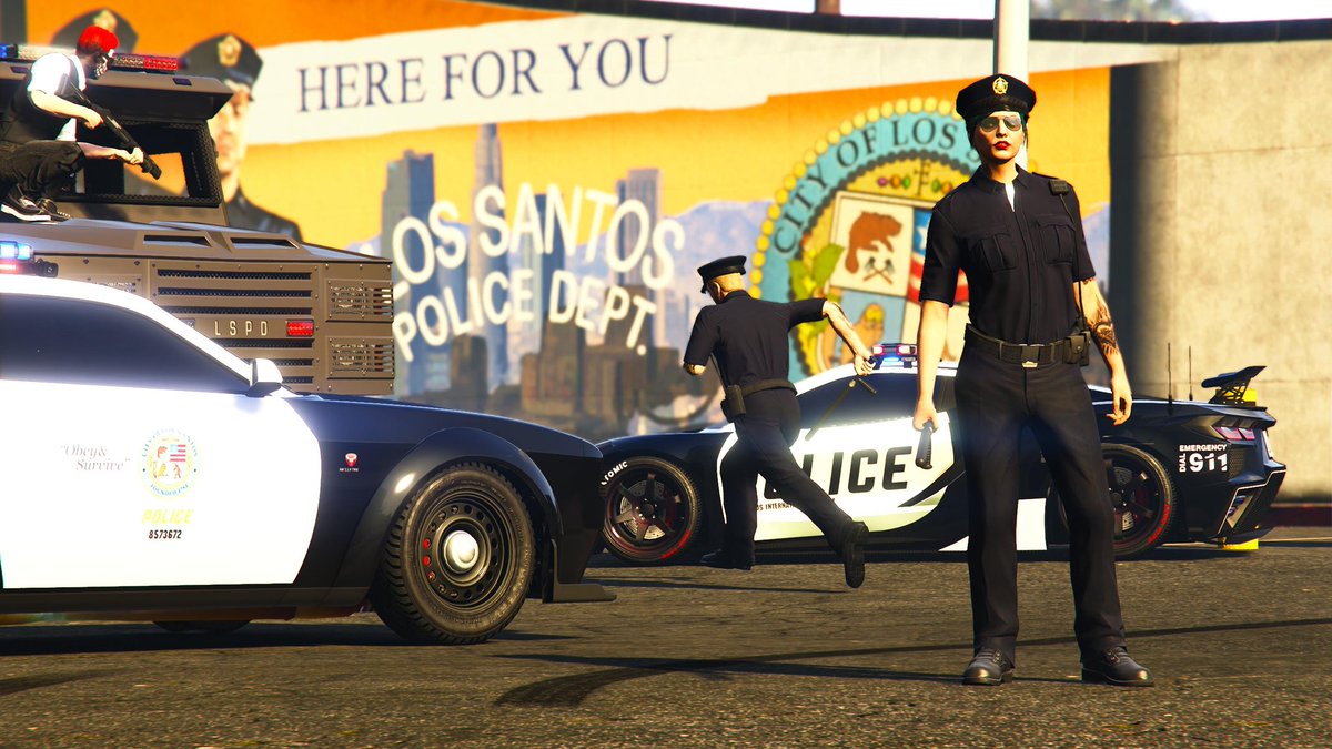 Neighborhood Watch 👮‍♂️

In Fire and Fury prelobby 👊🔥
#GTAOnline #SantaMuerteGang <a href="/RockstarGames/">Rockstar Games</a>