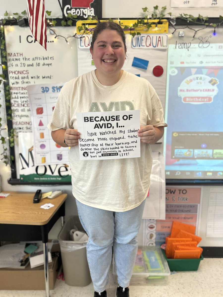 Happy AVID day <a href="/EJJaguars/">Esther Jackson Elem</a>! We loved celebrating how <a href="/AVID4College/">AVID</a> continues to grow us as educators and support all our students! …Because of AVID we are Leveling Up! <a href="/MsBoydEJES/">N. Boyd</a> <a href="/Stafford_EJAP/">Amanda Stafford</a> <a href="/EricaFox_EdD/">Erica Fox, Ed.D</a> <a href="/FultonZone5/">Angela Parham</a>