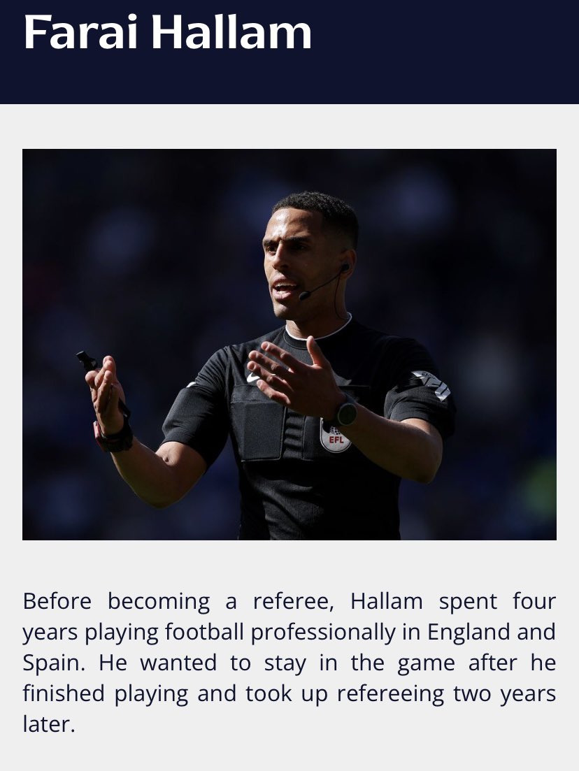 Had to look up this ref cos he has really impressed with his understanding of the game. Was once a pro! Doing well and making game better to watch👍👍 
No var to interfere at this level! Just allowed to ref the game the way he sees it 👏