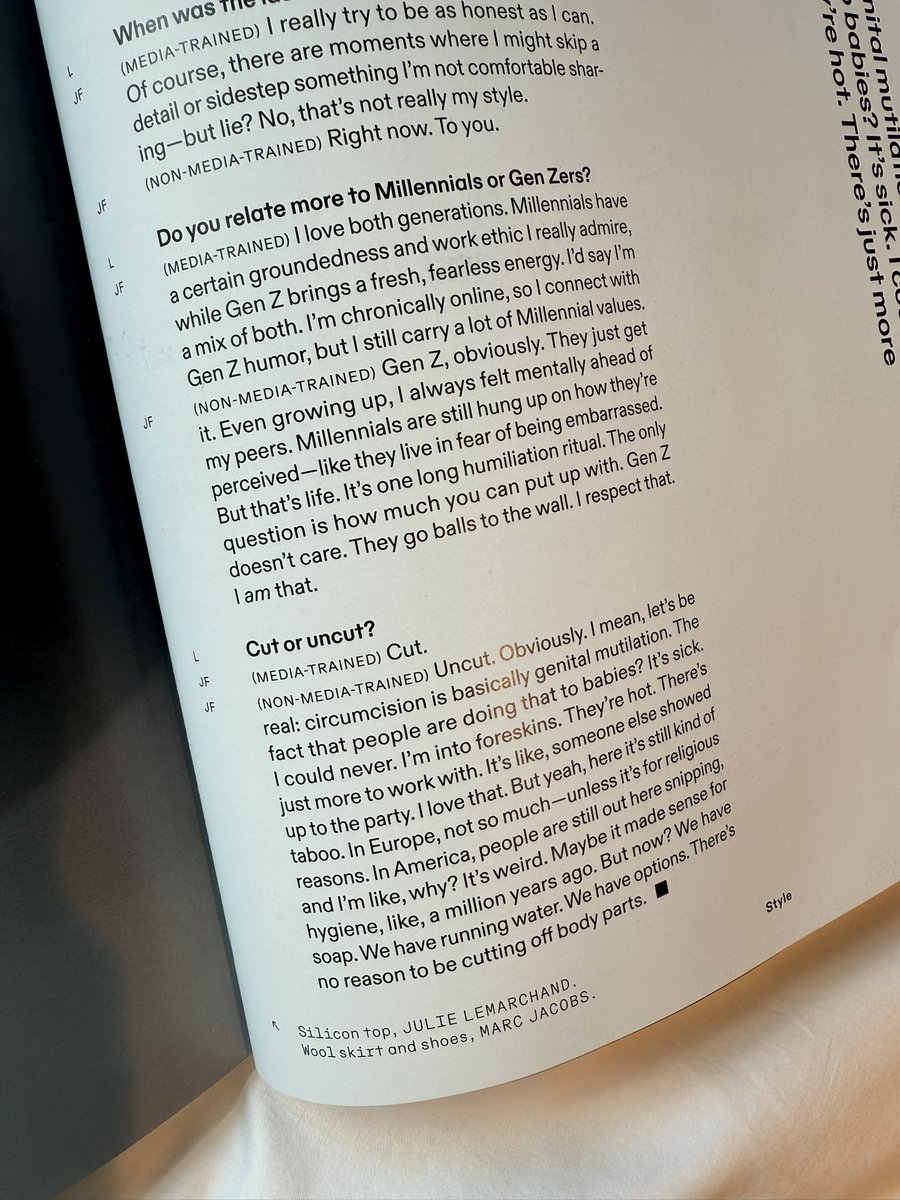 lyasssssss's tweet image. i JUST started this concept of interviewing people to see how media trained they are/ l ask them questions and they have to reply in a media trained way, and then give us the real tea. the first person to do It was Julia Fox