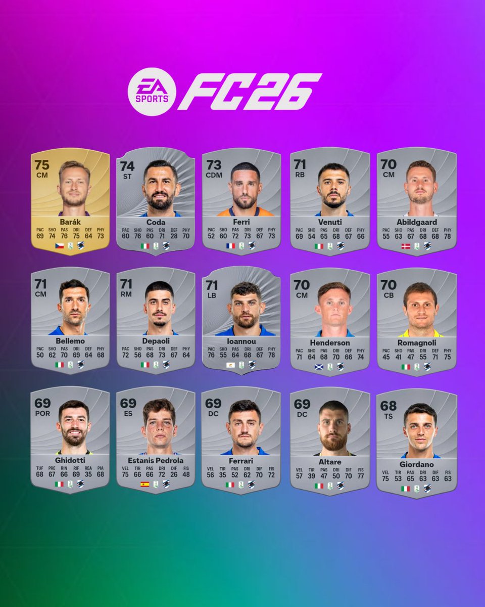 blucerchiatiart's tweet image. 🚨✅ECCO TUTTI GLI OVERALL DELLA SAMPDORIA SU FC26! 🎮

🏷️ #UCSampdoria #Blucerchiatiart #FC26 #SerieBKT #ForzaDoria