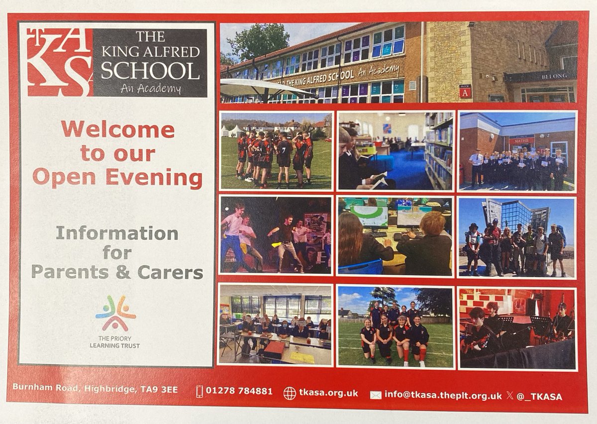 Our Year 6 Open Evening is this Thursday 18th September. Talks at 5pm and 6pm which can be booked on eventbrite on our website. Gates open at 4.30pm and you can tour the school until 7pm. Look forward to seeing our Year 6 pupils and their families #beproud ⁦<a href="/_TPLT_/">The Priory Learning Trust</a>⁩