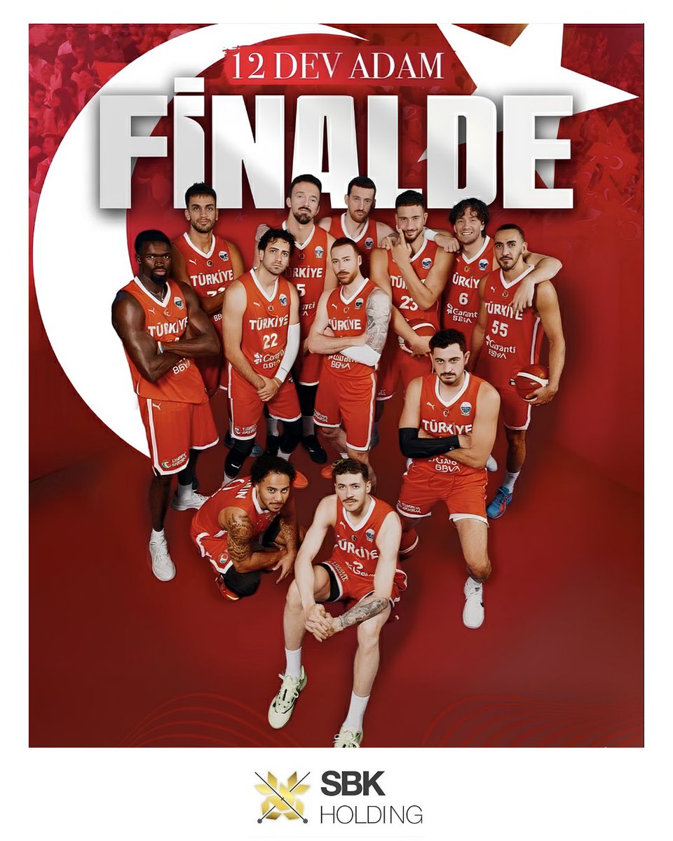 🏀 12 Dev Adam Finalde 🇹🇷
FIBA 2025 Avrupa Şampiyonası’nda, parkede destan yazan millilerimiz, adını finale altın harflerle kazıdı.

#12DevAdam #Final #FIBA2025 #AvrupaŞampiyonası