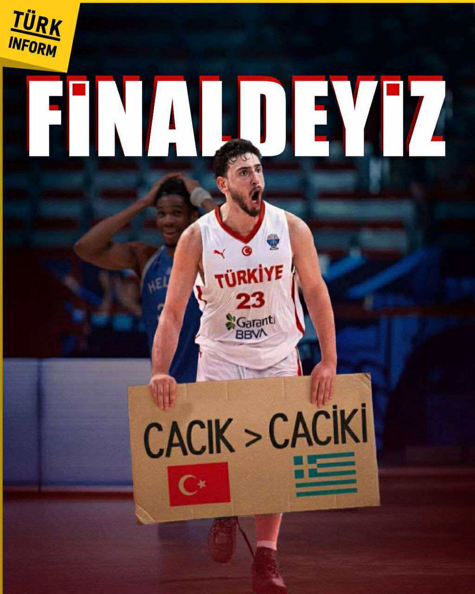 Final yolunda engel tanımayan 12 Dev Adam, Yunanistan’ı mağlup ederek EuroBasket 2025’te finale yükseldi! Bravo çocuklar, gururumuzsunuz!   #12DevAdam #EuroBasket2025