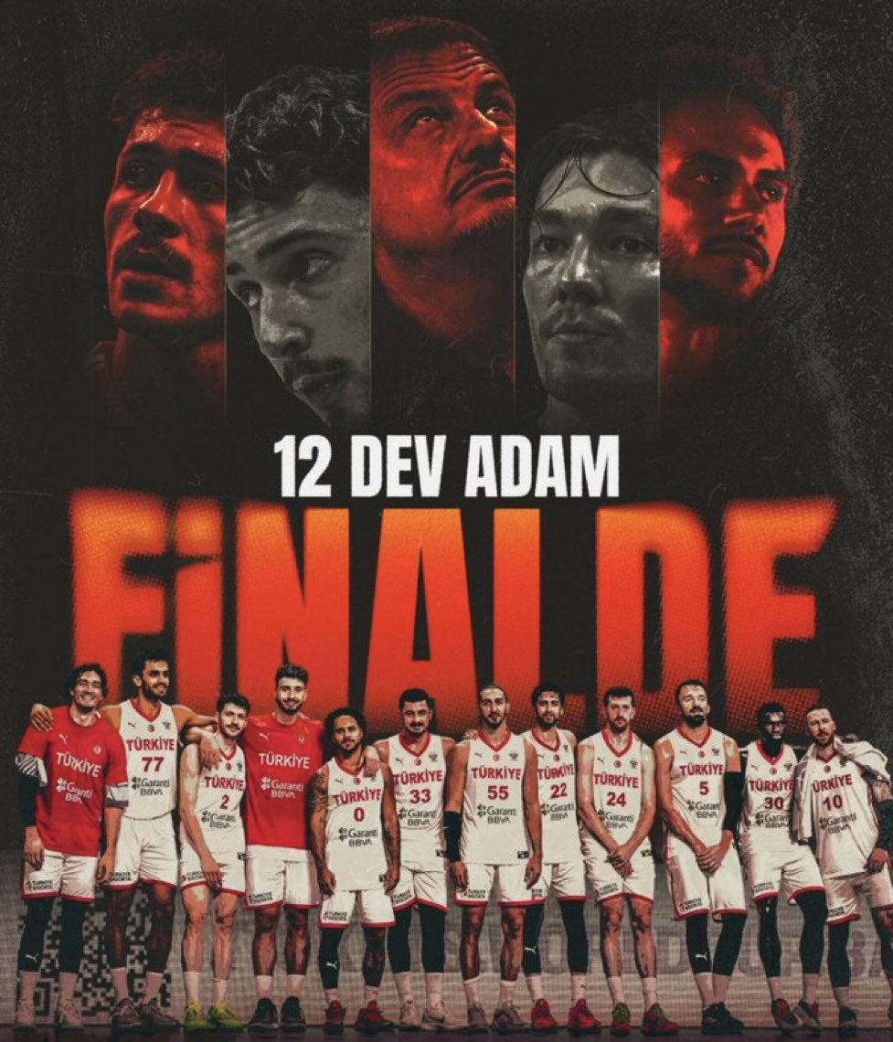 #12DevAdam Finalde! 

Adım adım Avrupa Şampiyonluğuna. 
Size şampiyonluk çok yakışacak 🏆
Sizinle gurur duyuyoruz. 🇹🇷
#12DevAdam
