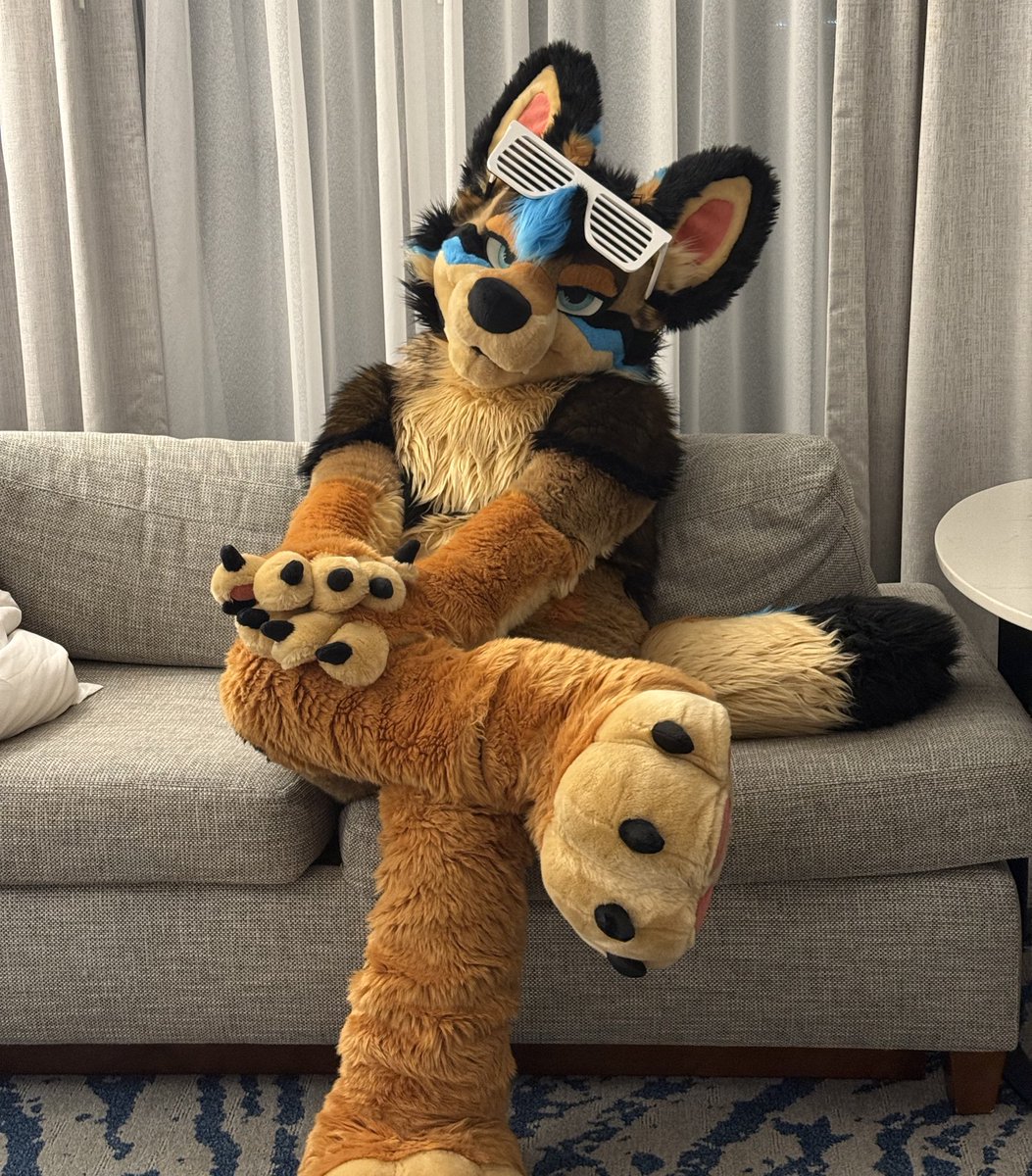 Hey cutie! Care to join me over here? 😏#FursuitFriday 

🪡: <a href="/WildDogWorks/">WildDogWorks.com on 🦋</a> 
📸: <a href="/xZephyrWolf/">🔊𝔻𝕣. 𝔻𝕖𝕔𝕒𝕗 🔊</a>