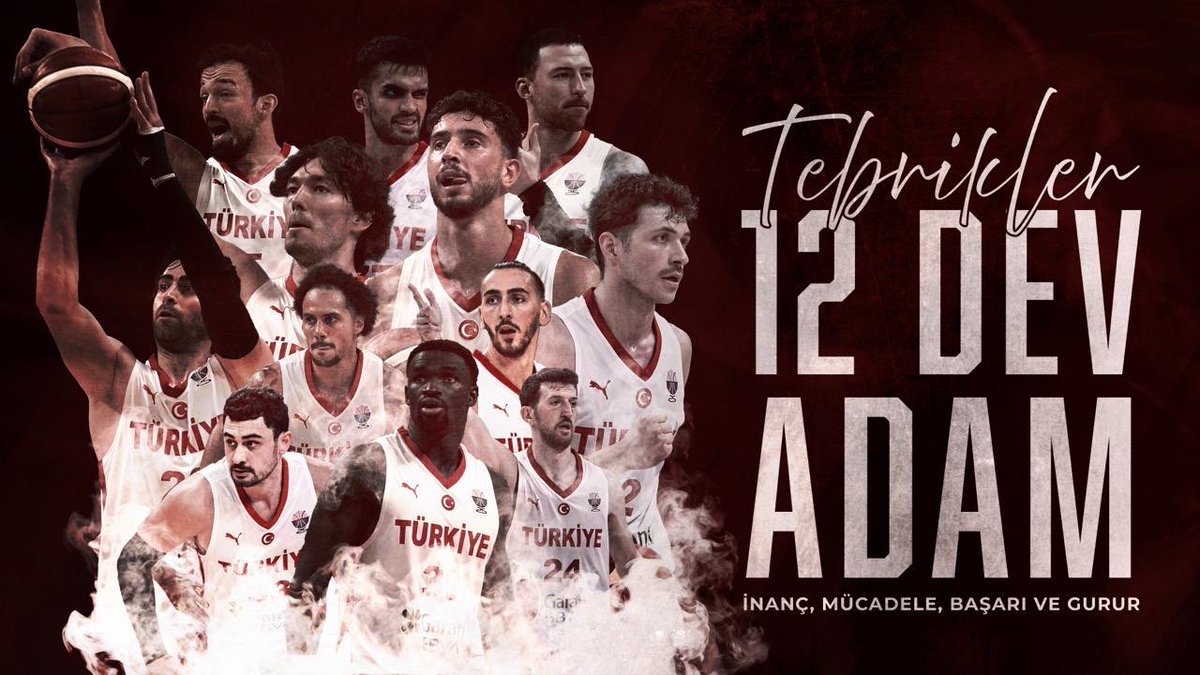 Tebrikler #12DevAdam 🇹🇷

🏀 #EuroBasket 2025’te A Millî Erkek Basketbol Takımımız tarih yazmaya devam ediyor!

Millî gururumuz, yarı finalde karşılaştığı Yunanistan'ı mağlup ederek finale yükseldi.

Sahadaki azim, inanç ve mücadele; alkışların en büyüğünü hak ediyor.👏🏻

Finalde