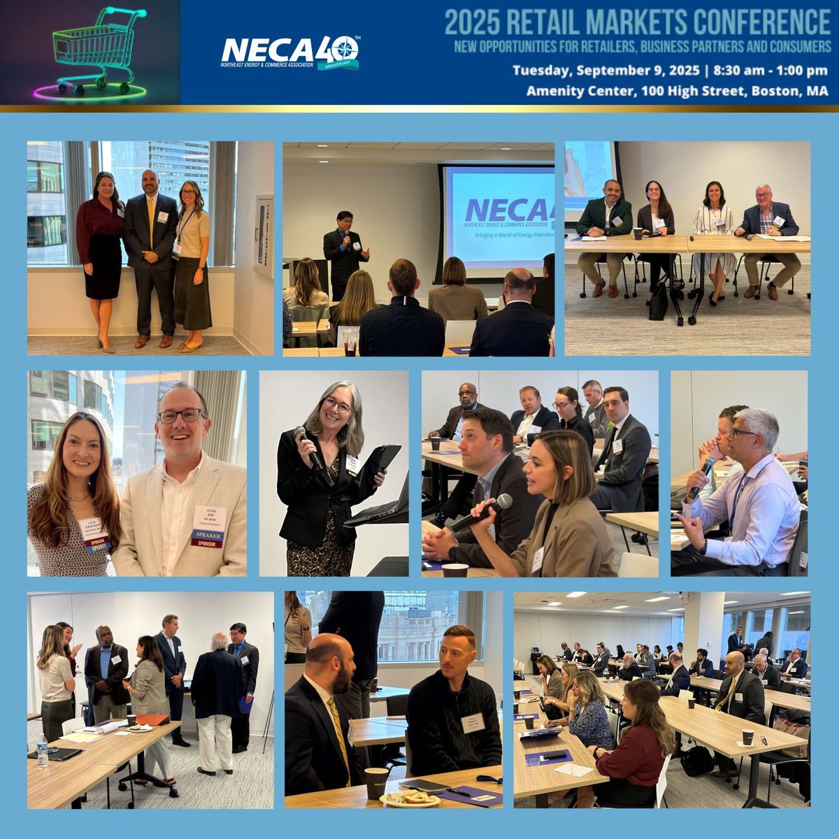 ArcusPower's tweet image. Robert Shull joined NECA’s Retail Markets Conference in Boston—great insights on retail pricing, risk, and AI in ISO-NE. Thanks, NECA, for bringing us together! #Energy #RetailMarkets #AI