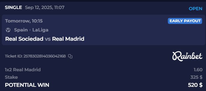 We all know that Madrid is going to rob this game, so it's better to bet on them. 💰