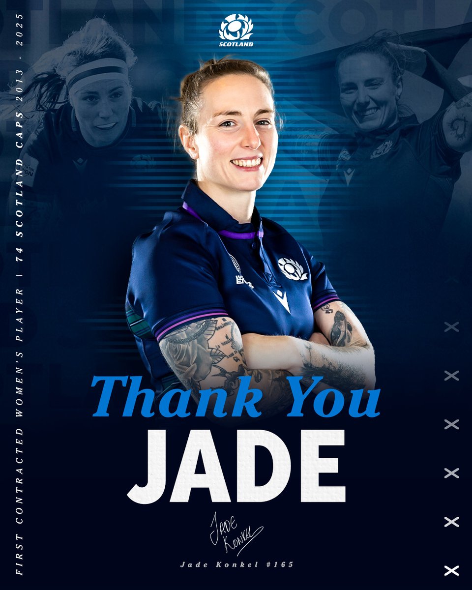 After an incredible journey, dynamic No.8 Jade Konkel will retire from international rugby following the Women’s Rugby World Cup. With 73 caps for Scotland – and her 74th coming up in Sunday’s quarter-final against England.

In 2016, she made history as Scotland’s first-ever