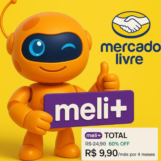 🔥Oferta Especial Mercado Livre

😱 De R$24,90 → por apenas $9,90/mês (60% OFF por 4 meses)

🎁 Cashback: até 5% no Mercado Livre + até 0,6% em outras compras

📈 Dinheiro rendendo 120% do CDI em Cofrinhos

📺 Inclui Disney+ com anúncios + descontos em HBO Max, Universal+,