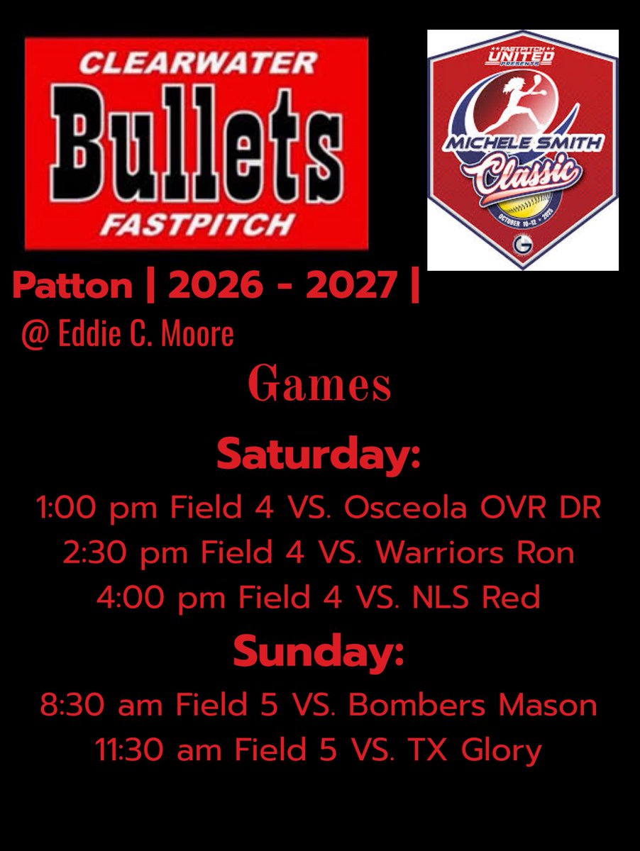 Back at it again in Clearwater for the Michele Smith Classic! Come check us out! <a href="/Bullets071/">Bullets07</a>