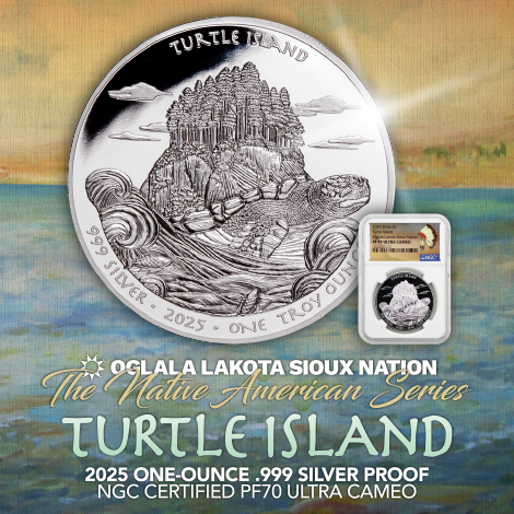 TheCoinVault's tweet image. Shop the latest coin in the Native American Series from the Oglala Lakota Sioux Nation! Certified by NGC in PF70 UC, get this 1oz .999 fine silver coin depicting Turtle Island today! bit.ly/42qcEOP #NativeAmericanSeries #OglalaLakotaSioux #SilverProof #TheCoinVault
