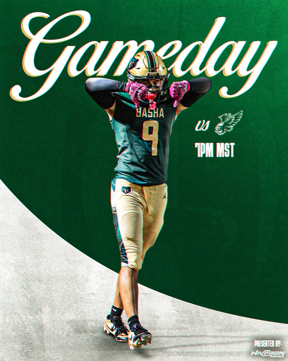 GAMEDAY!!
🆚: Williams Field
📍: Williams Field High School, Gilbert, AZ 
🕖: 7pm
🐻: Frat Theme

<a href="/MarquesReischl/">Marques Reischl</a> <a href="/BashaAthletics/">Basha HS Athletics</a> <a href="/bashabearnation/">Basha Bear Nation</a>