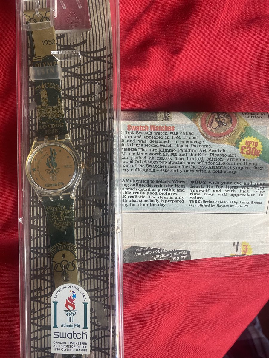 JonathanMcCusk3's tweet image. A honeymoon gift buy 30yrs  ago yesterday. 
#swatch96
#neveropened 
#swapshop
#olympics96. 
#Dunnsriver.