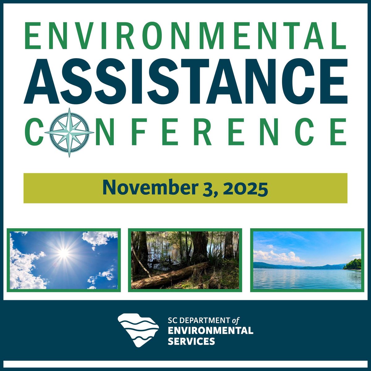 SCDES is proud to present the 2025 EAC! 

This event is geared toward environmental compliance professionals &amp; representatives from municipalities &amp; counties who manage local environmental programs &amp; need to understand state and federal regulations. 

🔗des.sc.gov/EAC