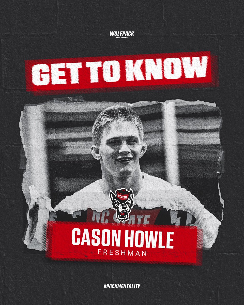 PackWrestle's tweet photo. Meet the 2025-26 squad // Get to know freshman Cason Howle! https://t.co/0udJArLPVG