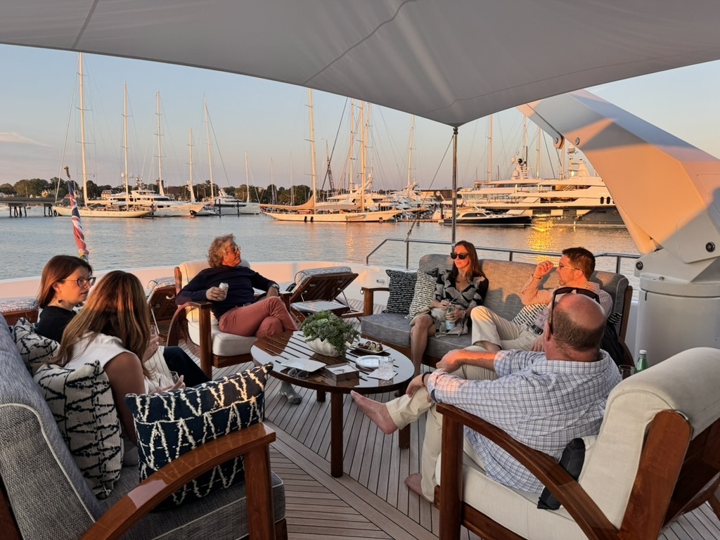 GetaLookout's tweet image. What a night at the @NewportBoatShow!

Thank you to everyone who joined us aboard Destination, the stunning 113&apos; Burger superyacht, to experience LOOKOUT’s marine vision in action. 

#MarineInnovation #BoatShow #LOOKOUT #NIBS2025 #MarineElectronics #SuperYachts