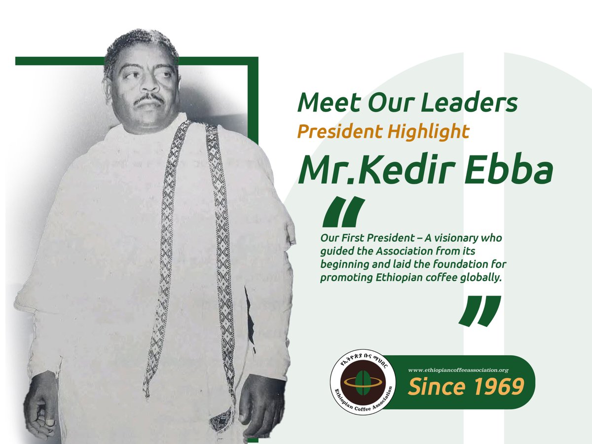 ECAethiopia's tweet photo. Meet Our Leaders | Honoring Our First Visionaries — President Kegnazmach Kedir Ebba and Director Mamo Telilla. 🌱☕
Their leadership laid the foundation for promoting Ethiopian coffee to the world.

#MeetOurLeaders #EthiopianCoffee #ECAHistory” https://t.co/CxhLcmJjF5