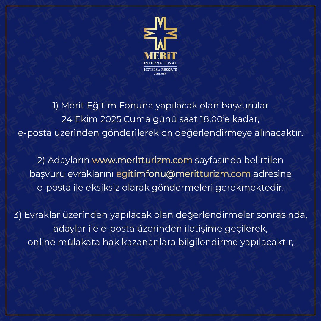 MERİT EĞİTİM FONU 2025 YILI BAŞVURULARI AÇILDI

2023 yılında hayata geçirilen Merit Eğitim Fonu, KKTC vatandaşı olup Türkiye’deki üniversitelerde öğrenim gören öğrencilerimizi desteklemeye devam ediyor.